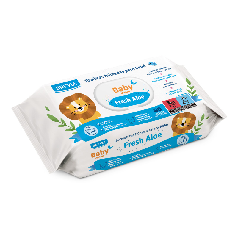 Toallitas Húmedas para bebé Brevia Baby Cream Fresh Aloe 24 unidades. -  Brevia Corporación